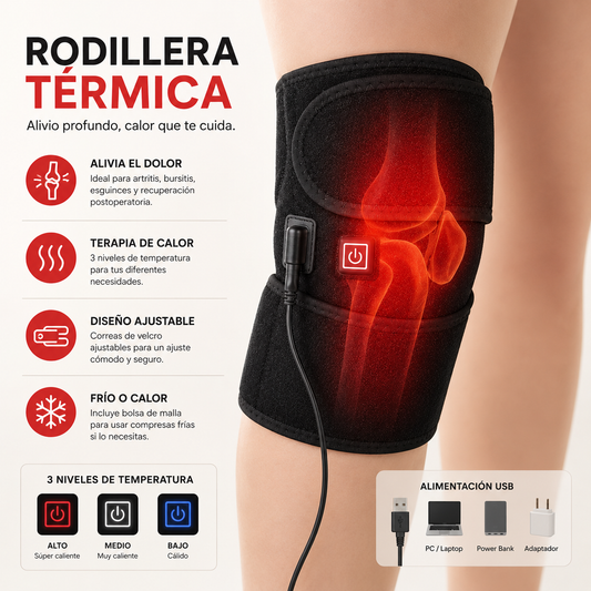 Rodillera Termica Electrica Terapia: Reduce el dolor de forma natural.